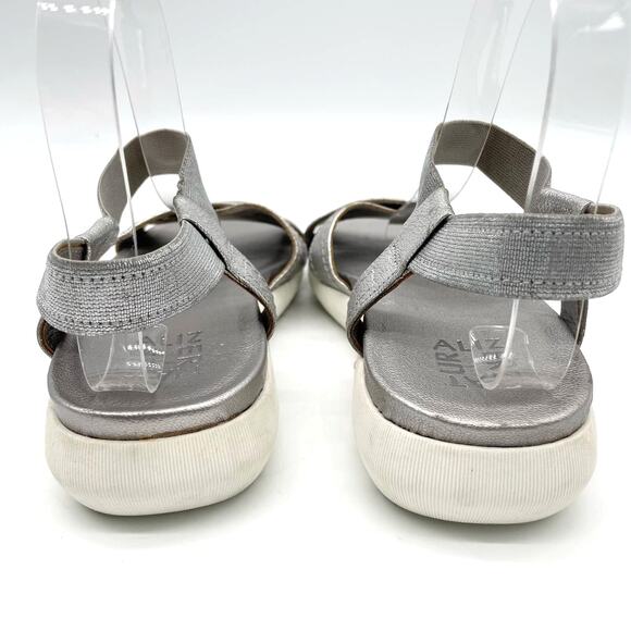 Naturalizer Womens 6.5W Lily Silver Metallic Leather Sandal Comfort Summer Beach - Picture 5 of 10